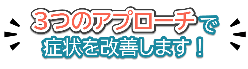 3つのアプローチで症状を改善します
